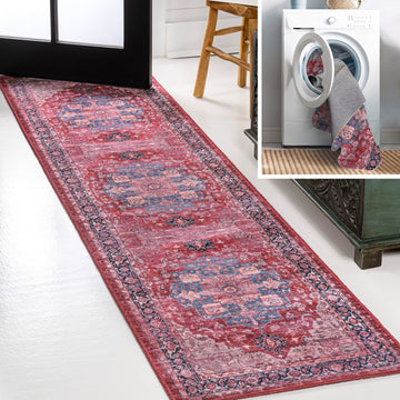 Maris Ornate Medallion Washable Area Rug